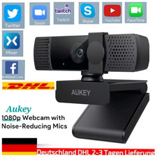 Webcam Full HD 1080P USB,Lichtkorrektur mit 2 Mikrofon für PC Laptops AUKEY.