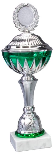 Pokal silber grün inkl - silber-grün,