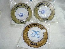 2 x Kupferfolie 7/ 32" 5,7 mm und  1 x 1/4 6,5 mm selbstklebend Copper Foil Tape