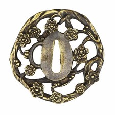 Tsuba Sakura Stichblatt Samuraischwert Katana Samurai Schwert Handschutz Messing
