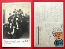 Foto AK LEIPZIG 1921 Gruppenbild Herrenabend Männer mit Anzug Zylinder  ( 11304