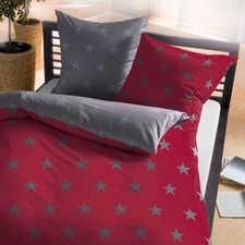 Biber Bettwäsche Stars rubin