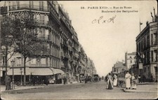 Ak Paris XVII., Rue de Rome, Boulevard des Batignolles - 3315053