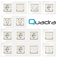 Glas Lichtschalter Steckdose Schuko Wechselschalter Dimmer Türklingel USB Gold