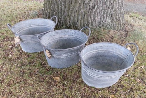 3er set zinkwanne pflanztopf - 3er,