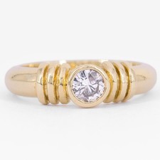 Gr. 54 - Solitaire Brillant 0,30 ct. Diamant Damen Ring in Gelbgold 750/18K