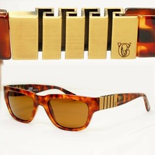 Gianni Versace 1996 Vintage braune quadratische Herrensonnenbrille Mäander MOD 532 KOL 806