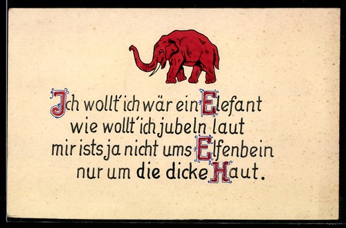 Handzeichnung roter elefant - handzeichnung,