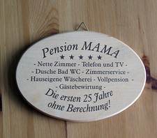 Holzschild mit Spruch ,oval