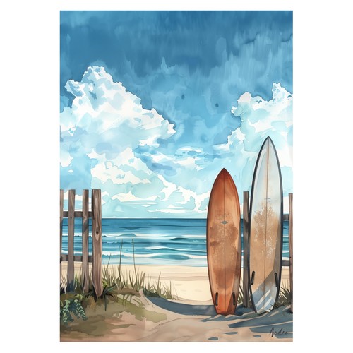 Surfboards strandmotiv poster - strandmotiv,