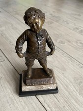 O. MORATH KÜNSTLER BRONZE SKULPTUR "Heinerle" auf Sockel, SIGNIERT