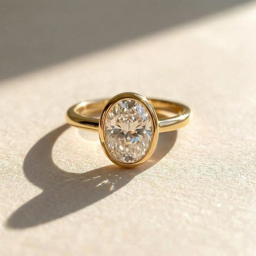 Karat oval moissanit ring - 2,