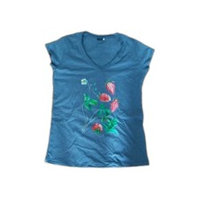 T-Shirt *erdbeeren*blau*grau* S