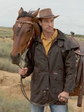 SCIPPIS Outdoor Jacke Oilskin Reitjacke Regenjacke Drover Jacket schwarz braun