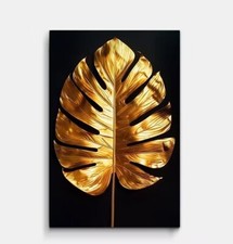 Leinwandbild Goldenes Monstera