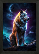 Wolf Werwolf gerahmtes