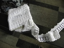 Alte  Spitzenborte weiße Wäschespitze Baumwolle 4 x 720 cm unbenutzt