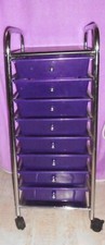 Schubladenwagen / Schubladen Kunststoff Rollcontainer Friseur Badrollwagen lila