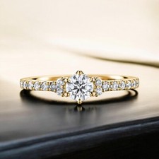 14K Gelbgold Ring Lab Created