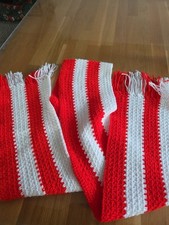 Schal Gehäkelt Rot Weiß