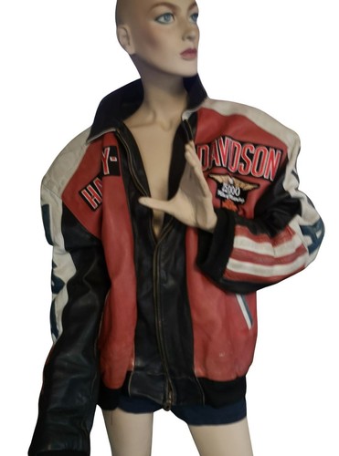 Vintage lederjacke mit harley - vintage,