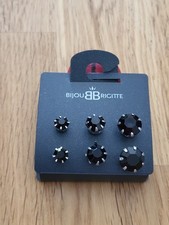 Ohrringe 3er Set schwarz Strass von Bijou Brigitte - Modeschmuck