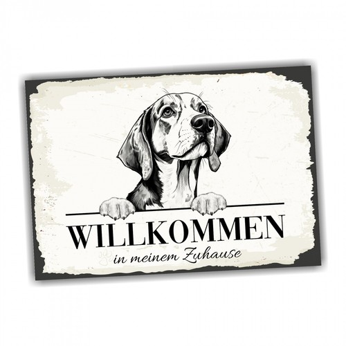 Hundeschild willkommen zuhause - hundeschild,