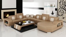 Ledersofa Couch Wohnlandschaft
