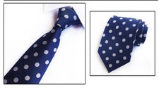 Krawatte Blau Silber Gepunktet