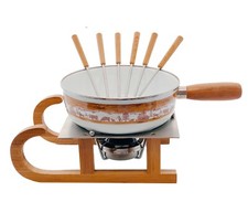 Käsefondue-Set für 6 Personen  Nouvel Swiss   Alm-Schlitten   Limited Edition