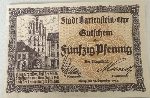 Deutsches notgeld bartenstein - deutsches, notgeld.