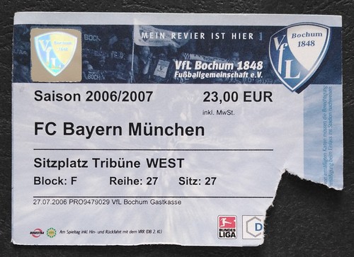 Ticket bundesliga 2006 vfl - 2006/07,
