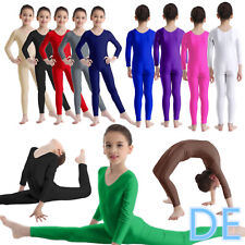 DE Kinder Mädchen Ballettanzug Langarm Trikot Gymnastik Turnanzug Body Overall