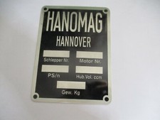 Typenschild Schild Abzeichen Hanomag Hannover Oldtimer