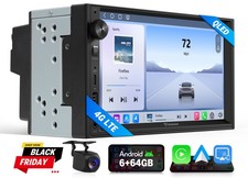7" QLED Doppel DIN Android Auto 13 8-Kern Autoradio CarPlay GPS Navi WIFI DSP 4G