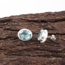 Oval Himmelblau Topas