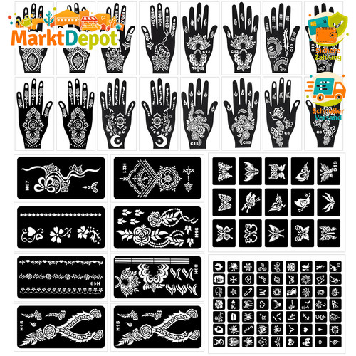 Henna schablonen 102 pcs - henna,