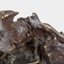 Bronze Figur Fasan Eidechse