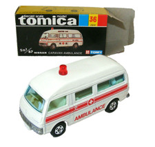 TOMICA JAPAN Diecast Metall Modellauto Nissan Caravan Ambulance Krankenwagen