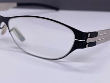 ic! Berlin Brille Damen  Schwarz Silber Oval Eckig Souji NP:499€