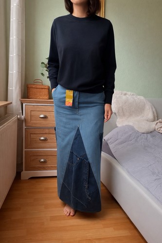 Vintage patchwork denim rock - patchwork,