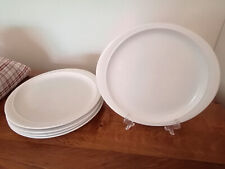 Thomas Vintage 70er Jahre Keramik Speiseteller Teller oval beige 27 x 24 cm