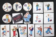 16 Alte Aufkleber Marshal Jeans Jeanswear Sternzeichen Unterrichtsfächer -LOT-