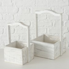 Pflanztopf Holz mit Holzbügel