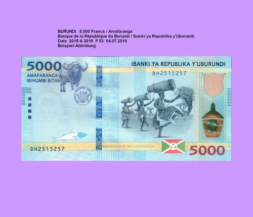 Burundi 5000 francs unc - ,