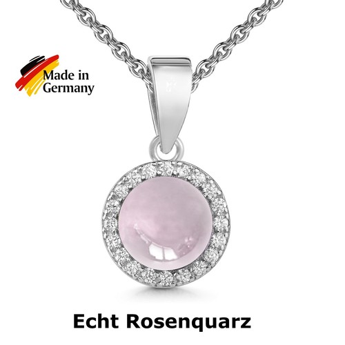 Rosenquarz 925 echt silber - rosenquarz,