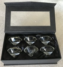 Glas-Diamanten als Platzkartenhalter – geschliffen und Poliert – 6 Stück in OVP