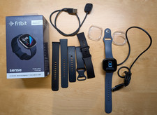 Fitbit Sense schwarz mit 3x