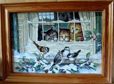 Kreuzstich Stickbild Katzen am