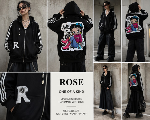 Rose betty boop upcycling - rose,